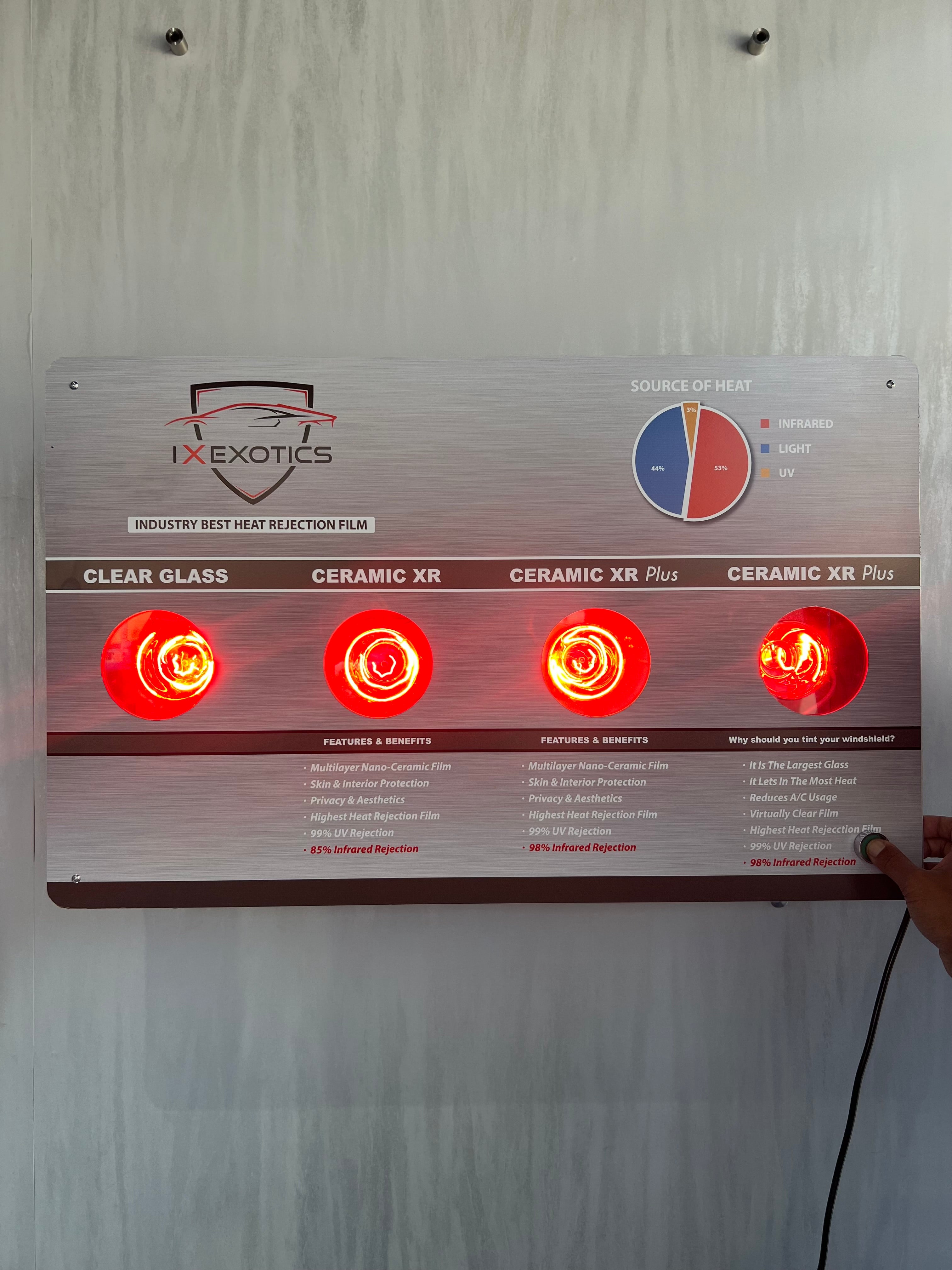 Heat Lamp Display (Wall Mount) - 4 options
